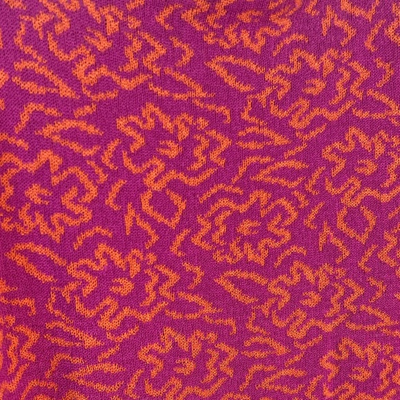 Vintage 1980s Funky Abstract Floral Print Knit Slinky Stretch Sweater size L - Picture 5 of 5